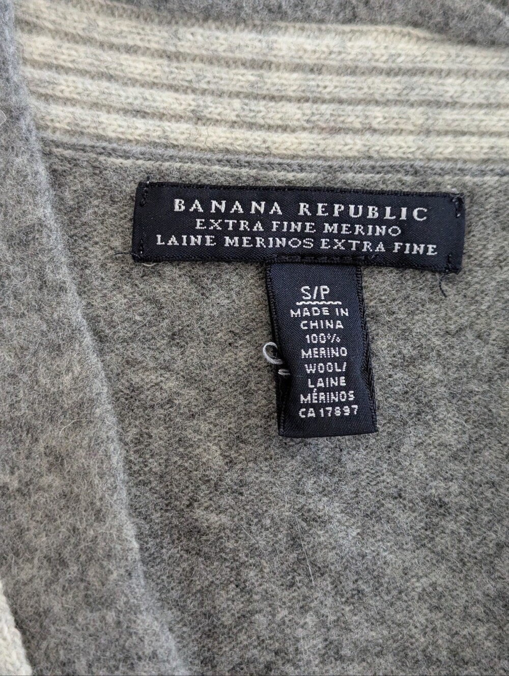 Gray Striped Women's Cardigan Sweater - Picture 5 of 7
